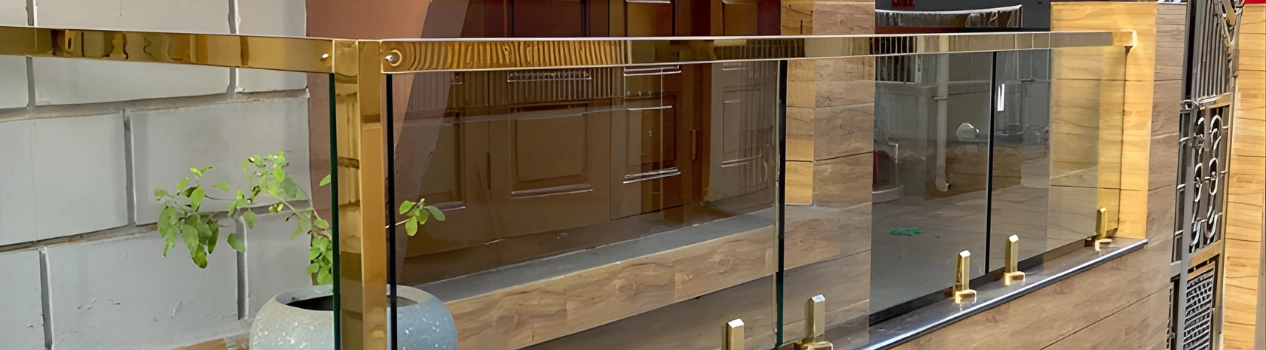 Gold Glass Hand Railing