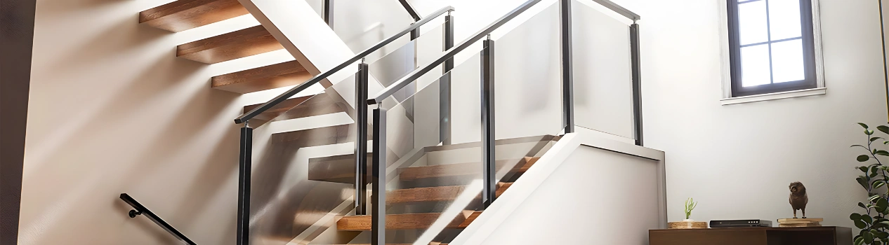 Black Glass Hand Railing